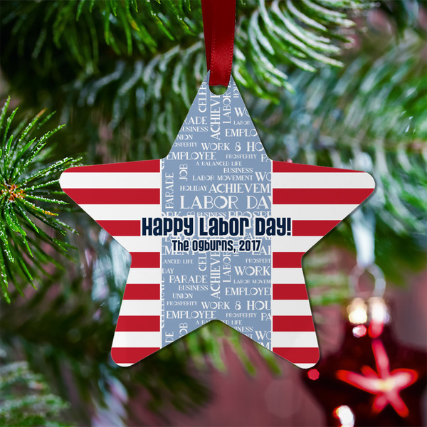 Labor Day Metal Star Ornament - Lifestyle