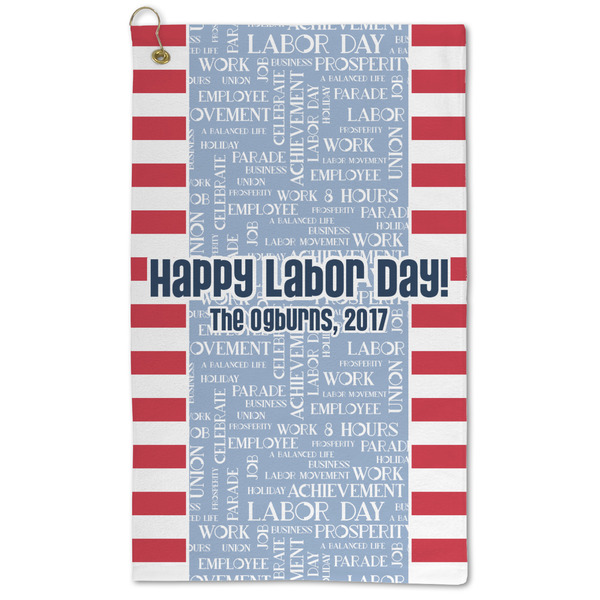 Custom Labor Day Microfiber Golf Towel - Large (Personalized)