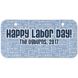 Labor Day Mini/Bicycle License Plate (2 Holes) (Personalized)