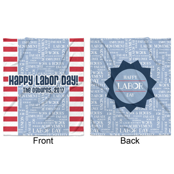Labor Day Minky Blanket - 50"x60" - Double Sided - Front & Back