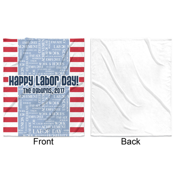 Labor Day Minky Blanket - 50"x60" - Single Sided - Front & Back