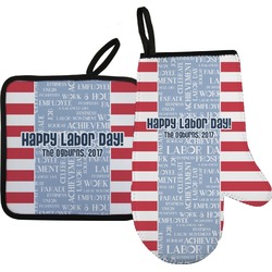 Labor Day Right Oven Mitt & Pot Holder Set w/ Name or Text