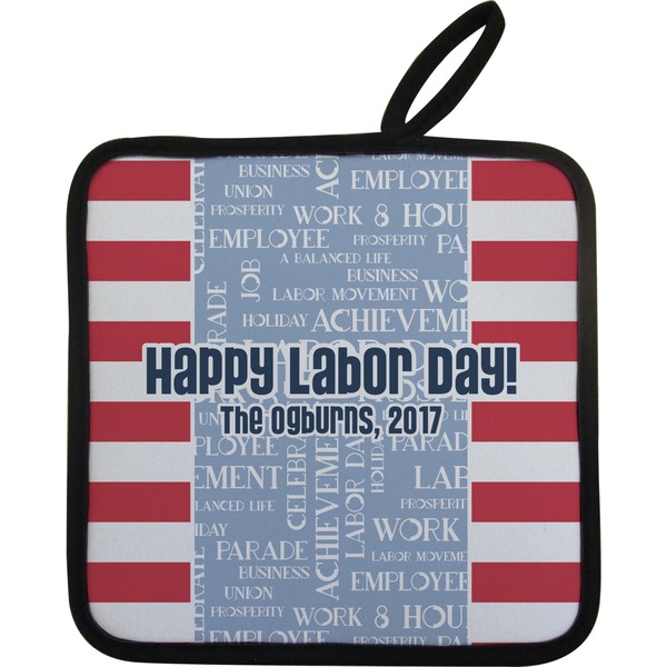 Custom Labor Day Pot Holder w/ Name or Text