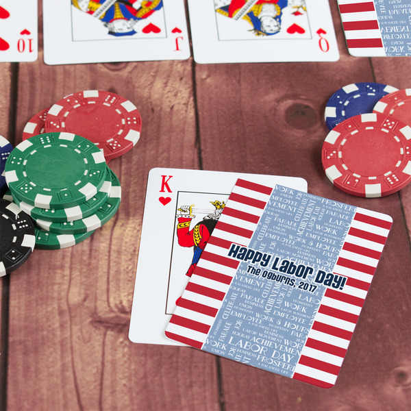 Labor Day On Table with Poker Chips