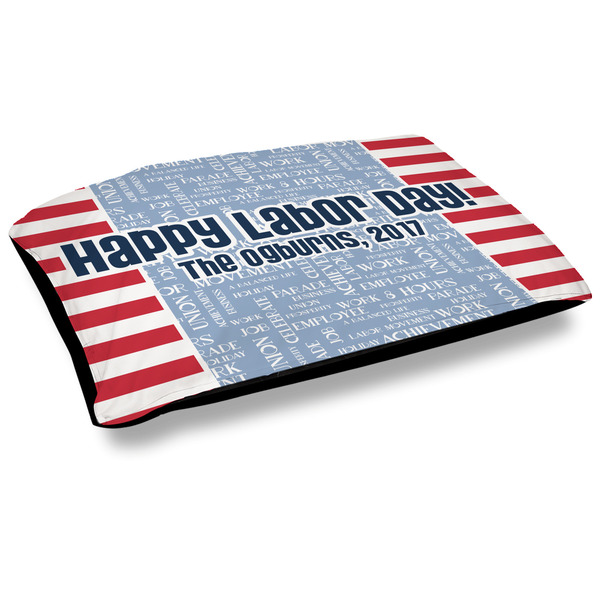 Custom Labor Day Outdoor Dog Bed - Large (Personalized)