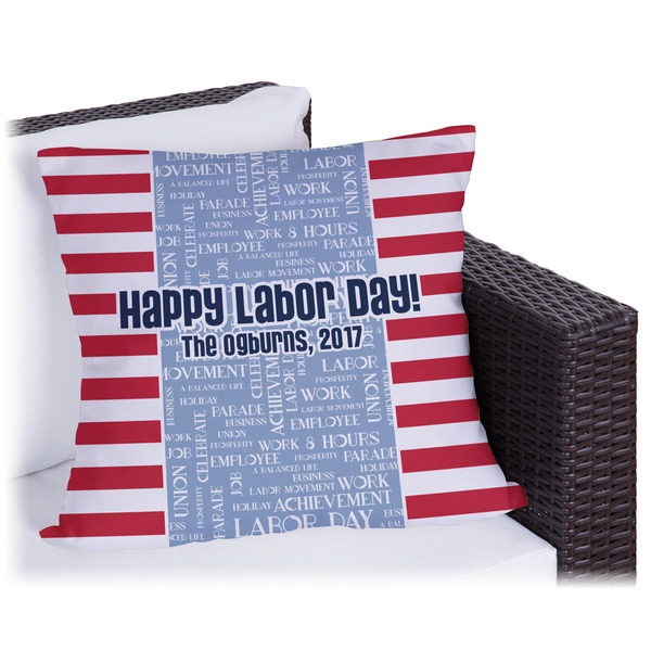 Custom Labor Day Outdoor Pillow - 16" (Personalized)