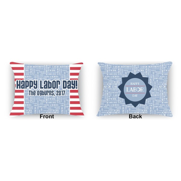 Labor Day Outdoor Rectangular Throw Pillow (Front and Back)