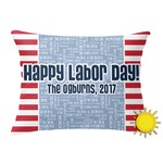 Labor Day Outdoor Throw Pillow (Rectangular) (Personalized)