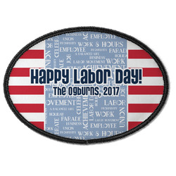 Labor Day Iron On Oval Patch w/ Name or Text