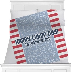 Labor Day Minky Blanket - 40"x30" - Single Sided (Personalized)