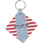 Labor Day Diamond Plastic Keychain w/ Name or Text