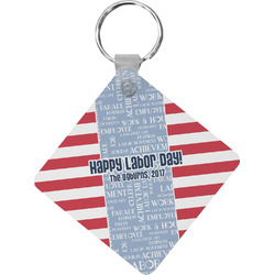 Labor Day Diamond Plastic Keychain w/ Name or Text