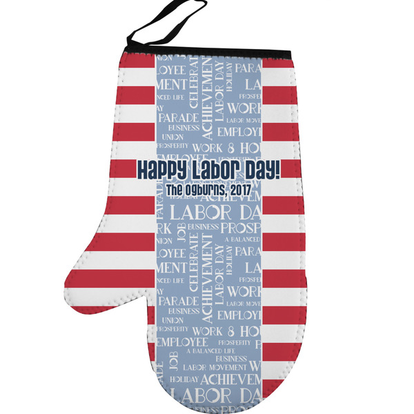 Labor Day Personalized Oven Mitt - Left