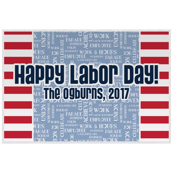 Custom Labor Day Laminated Placemat w/ Name or Text