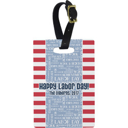 Labor Day Plastic Luggage Tag - Rectangular w/ Name or Text