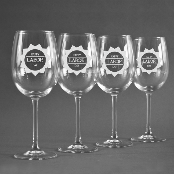 Labor Day Personalized Wine Glasses (Set of 4)