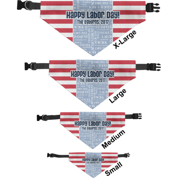 Labor Day Pet Bandana Sizes