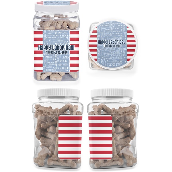 Labor Day Pet Treat Jar - Multiple Angles