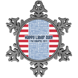 Labor Day Vintage Snowflake Ornament (Personalized)