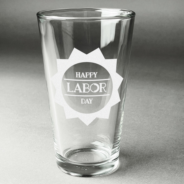 Custom Labor Day Pint Glass - Engraved