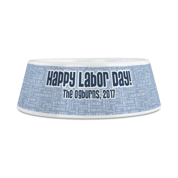 Labor Day Plastic Dog Bowls - Medium - FRONT