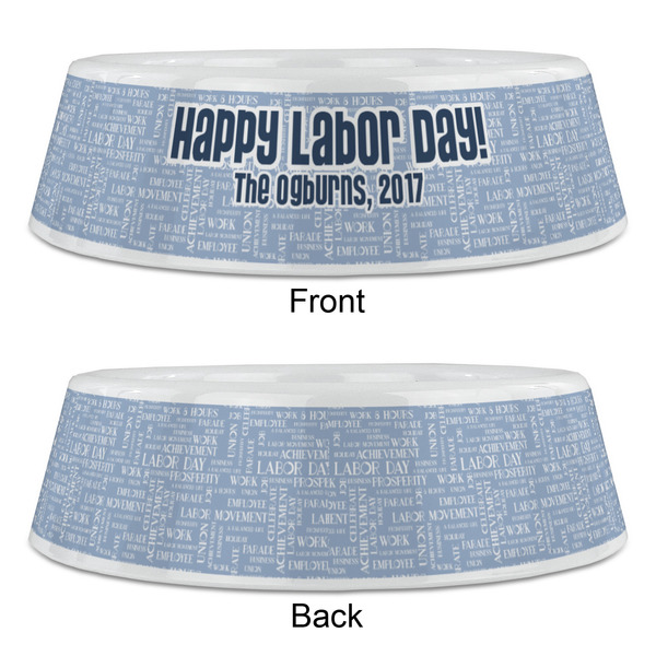 Labor Day Plastic Pet Bowls - Large - APPROVAL