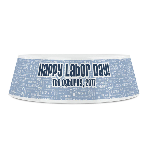 Labor Day Plastic Pet Bowls - Small - FRONT