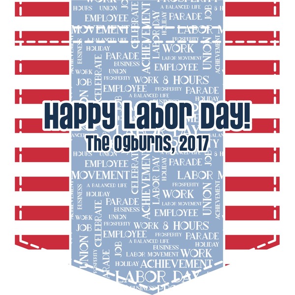 Custom Labor Day Iron On Faux Pocket (Personalized)