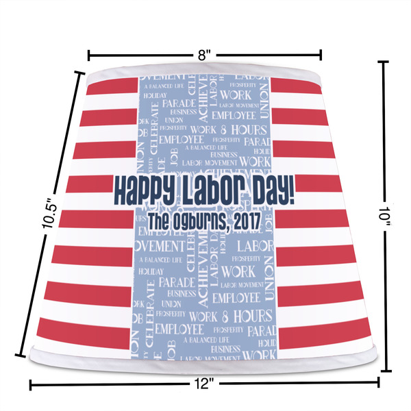 Labor Day Poly Film Empire Lampshade - Dimensions