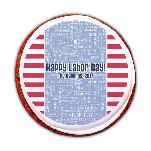 Labor Day Printed Icing Circle - Medium - On Cookie