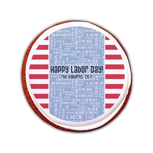 Labor Day Printed Icing Circle - Small - On Cookie