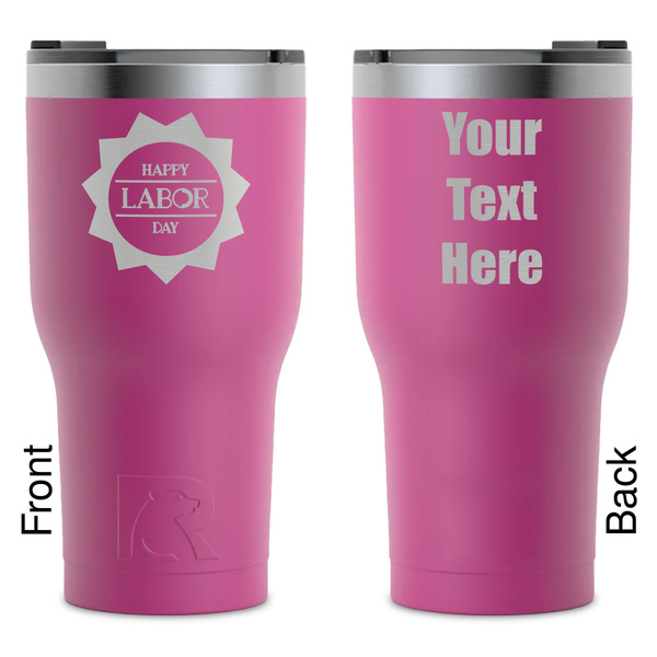 Custom Labor Day RTIC Tumbler - Magenta - Laser Engraved - Double-Sided (Personalized)