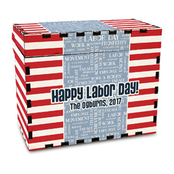 Labor Day Wood Recipe Box - Full Color Print (Personalized)
