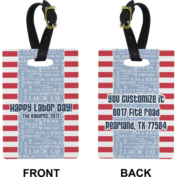 Labor Day Rectangle Luggage Tag (Front + Back)