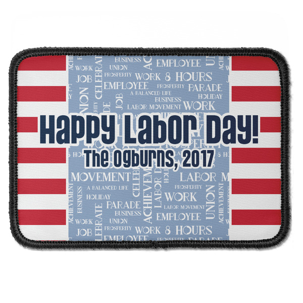 Custom Labor Day Iron On Rectangle Patch w/ Name or Text