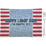 Labor Day Rectangular Glass Appetizer / Dessert Plate - Single or Set (Personalized)