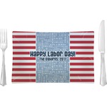 Labor Day Rectangular Glass Lunch / Dinner Plate - Single or Set (Personalized)