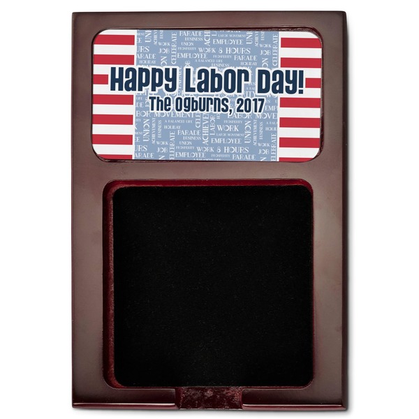 Labor Day Red Mahogany Sticky Note Holder - Flat