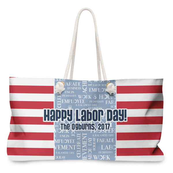 Custom Labor Day Large Tote Bag with Rope Handles (Personalized)