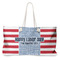 Labor Day Large Rope Tote Bag - Front View