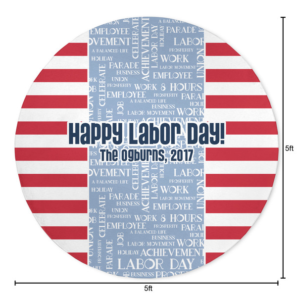 Labor Day Round Area Rug - Size