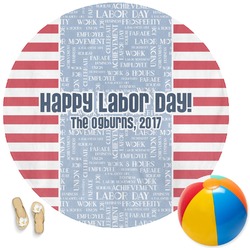 Labor Day Round Beach Towel (Personalized)