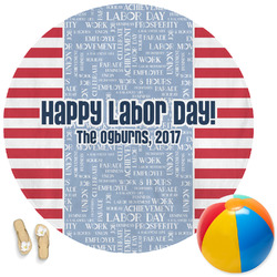 Labor Day Round Beach Towel (Personalized)