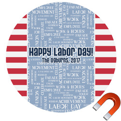 Labor Day Round Car Magnet - 6" (Personalized)