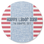 Labor Day Round Rubber Backed Coaster (Personalized)