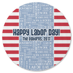 Labor Day Round Rubber Backed Coaster (Personalized)