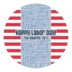 Labor Day Round Decal - XLarge (Personalized)