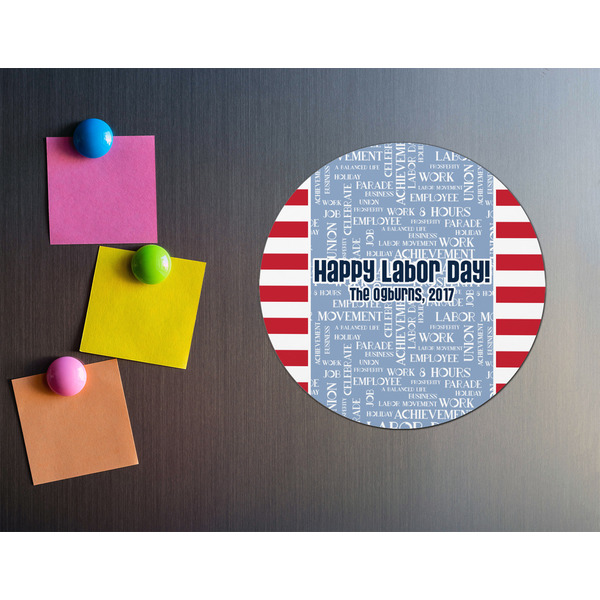 Labor Day Round Fridge Magnet - LIFESTYLE