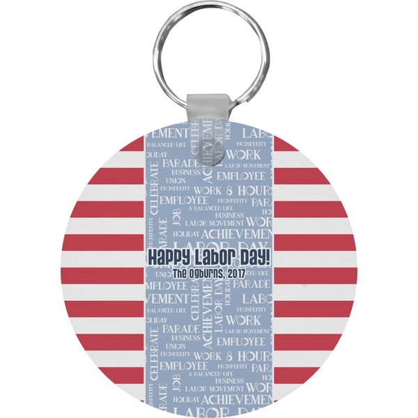Labor Day Round Keychain (Personalized)