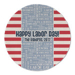 Labor Day Round Linen Placemat (Personalized)